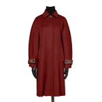 Max Mara Zebra Cashmere Shirt Coat in Rust | Wool Coat | Coveti