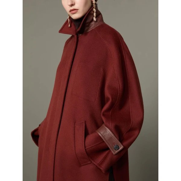 Max Mara Zebra Cashmere Shirt Coat in Rust | Wool Coat | Coveti