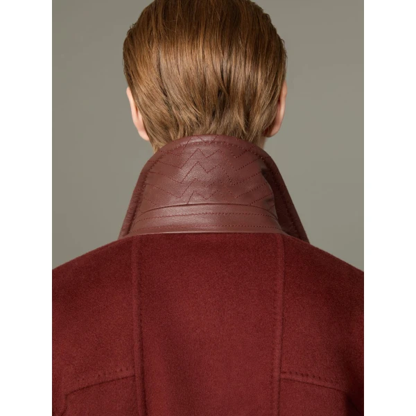 Max Mara Zebra Cashmere Shirt Coat in Rust | Wool Coat | Coveti