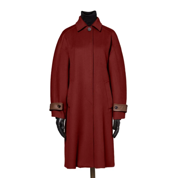 Max Mara Zebra Cashmere Shirt Coat in Rust | Wool Coat | Coveti