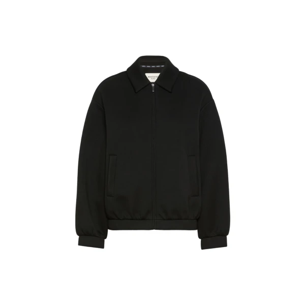 Max Mara Zebra Scuba Jersey Bomber Jacket in Black | Blazers | Coveti