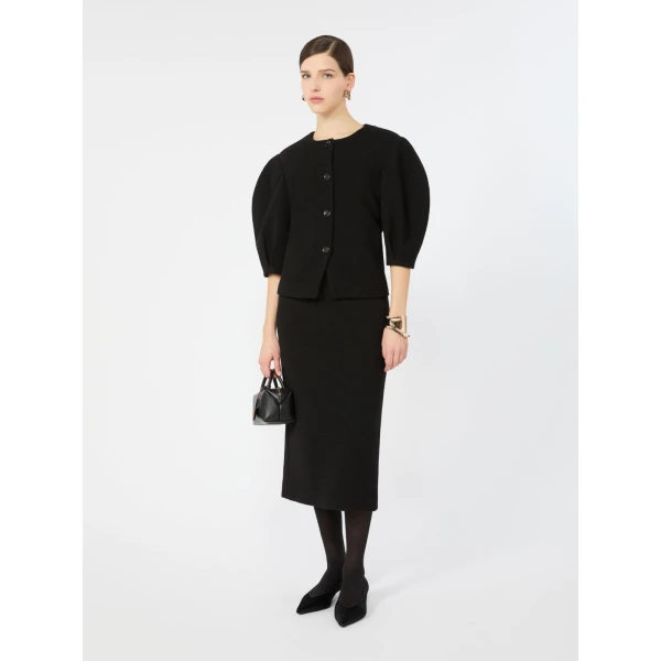 Max Mara Zero Jacquard Jersey Jacket in Black | Blazers | Coveti