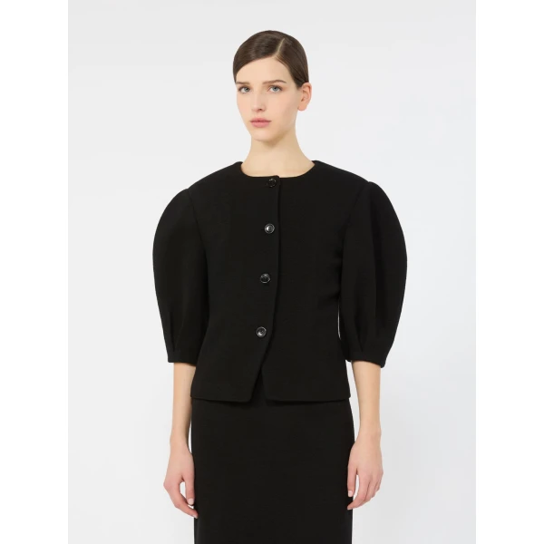 Max Mara Zero Jacquard Jersey Jacket in Black | Blazers | Coveti
