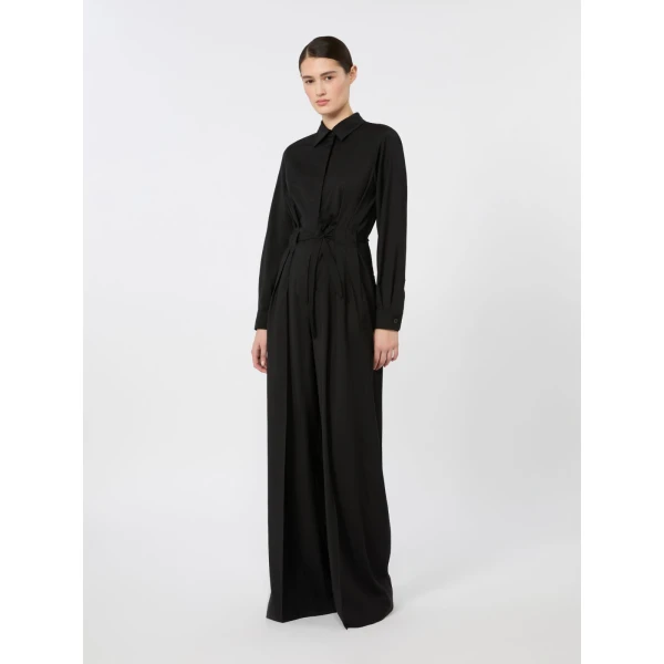 Max Mara Zigrino Pure Wool Jumpsuit in Black | Jumpsuit | Coveti