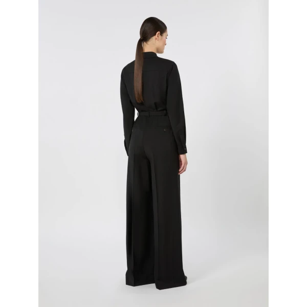 Max Mara Zigrino Pure Wool Jumpsuit in Black | Jumpsuit | Coveti