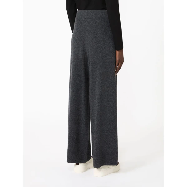Max Mara Zinco Wool and Cashmere Knit Trousers in Dark Grey | Sweatpants | Coveti