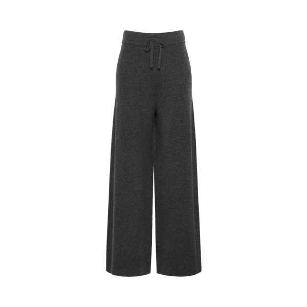 Max Mara Zinco Wool and Cashmere Knit Trousers in Dark Grey | Sweatpants | Coveti