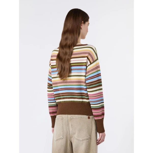 Max Mara Zinnia Cotton Boat-Neck Jumper in Multicolour | Sweaters | Coveti
