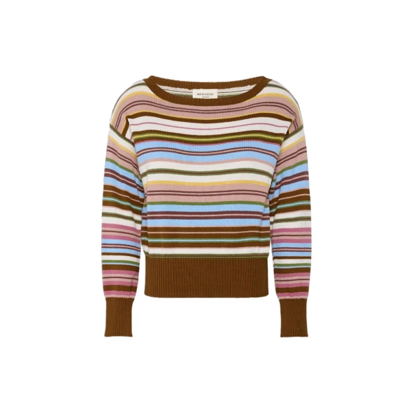 Max Mara Zinnia Cotton Boat-Neck Jumper in Multicolour | Sweaters | Coveti