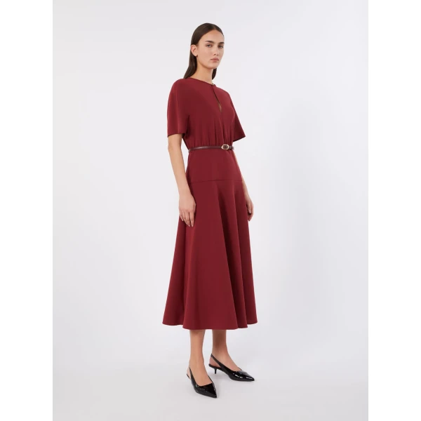 Max Mara Zorro Long Cady Gown in Ruby | Evening Gowns | Coveti