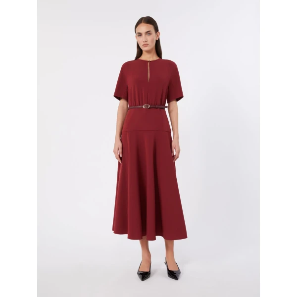 Max Mara Zorro Long Cady Gown in Ruby | Evening Gowns | Coveti