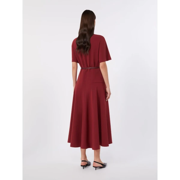 Max Mara Zorro Long Cady Gown in Ruby | Evening Gowns | Coveti
