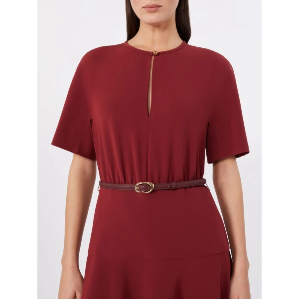 Max Mara Zorro Long Cady Gown in Ruby | Evening Gowns | Coveti