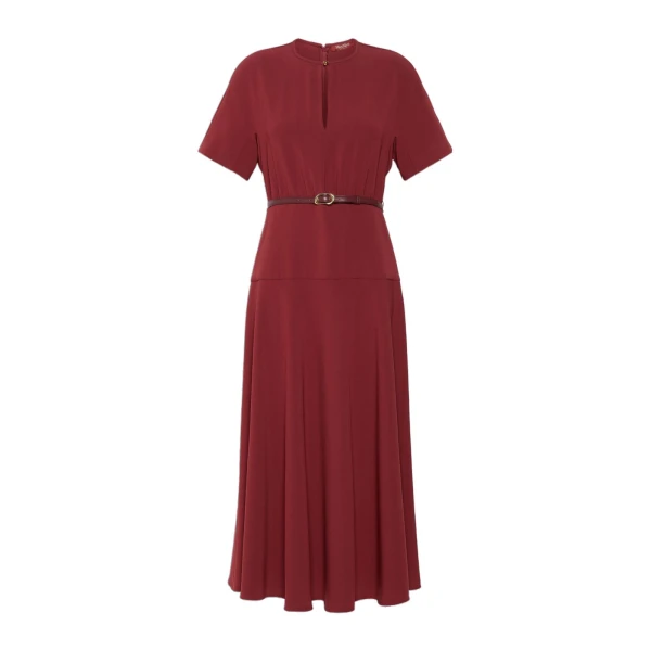 Max Mara Zorro Long Cady Gown in Ruby | Evening Gowns | Coveti