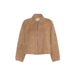 Max Mara Zuppa Suede Jacket in Beige | Leather Jackets | Coveti