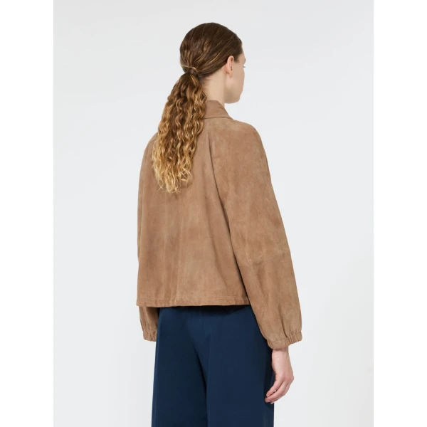 Max Mara Zuppa Suede Jacket in Beige | Leather Jackets | Coveti