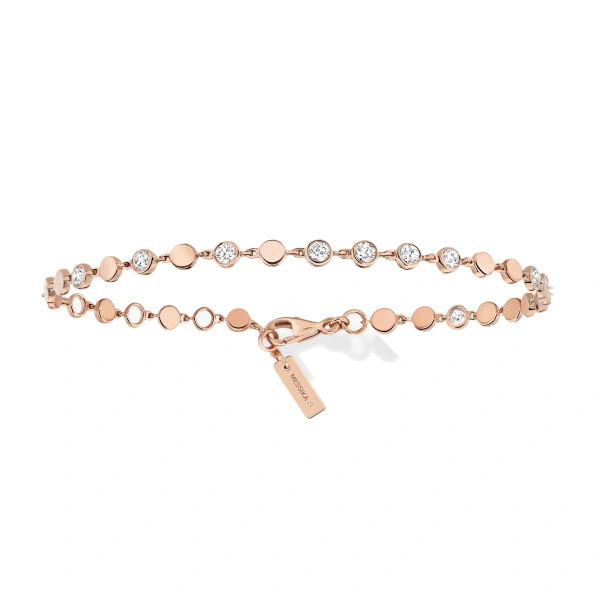 D-Vibes Diamond Chain Bracelet in 18K Pink Gold, Small Model