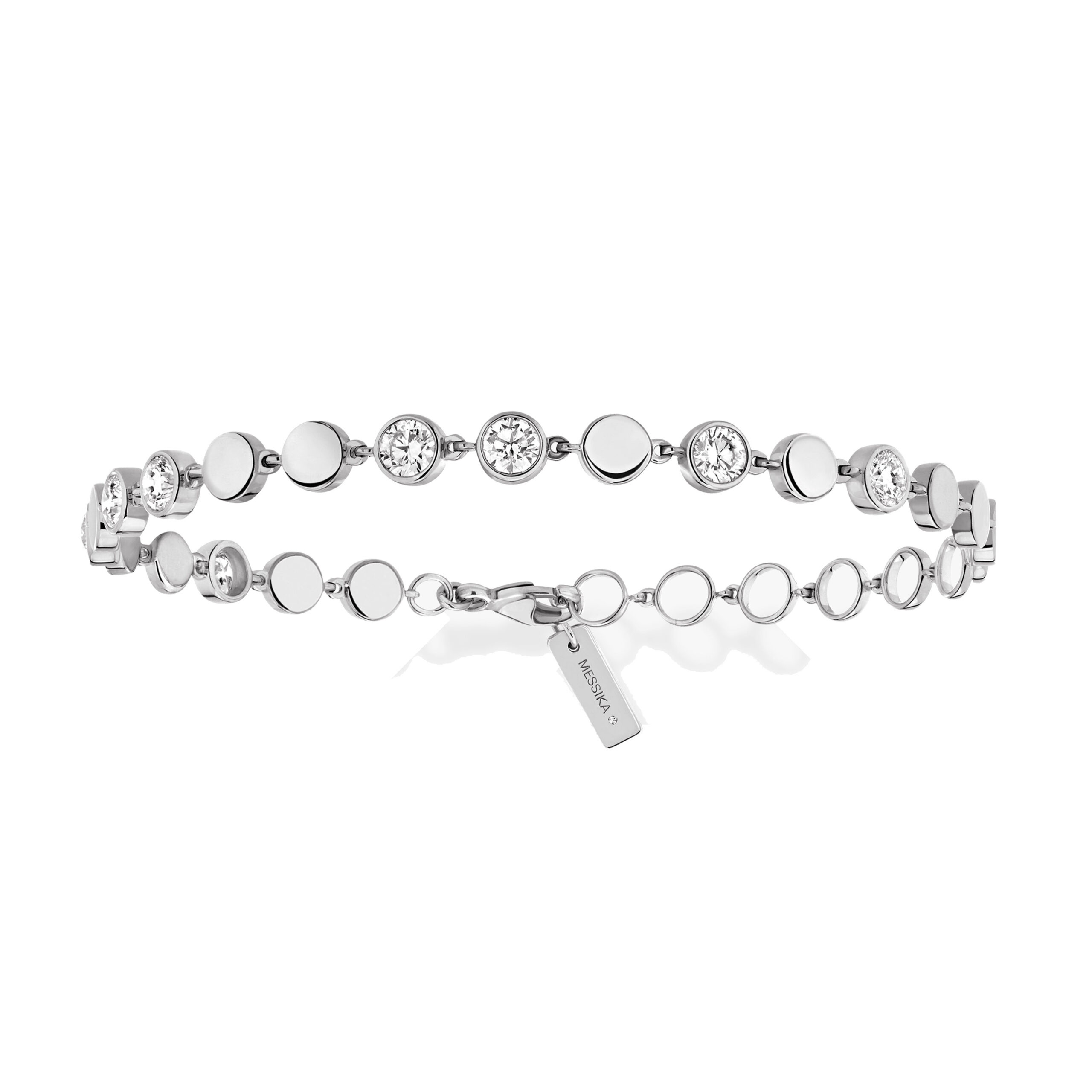 Messika D-Vibes Diamond Chain Bracelet in 18K White Gold, Medium Model Messika D-Vibes Diamond Chain Bracelet in 18K White Gold, Medium Model | Fine Bracelets | Coveti