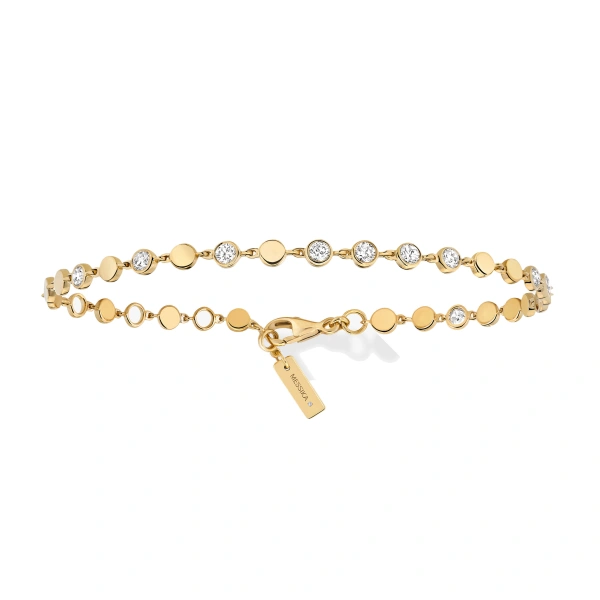 Messika D-Vibes Diamond Chain Bracelet in 18K Yellow Gold, Small Model | Fine Bracelets | Coveti