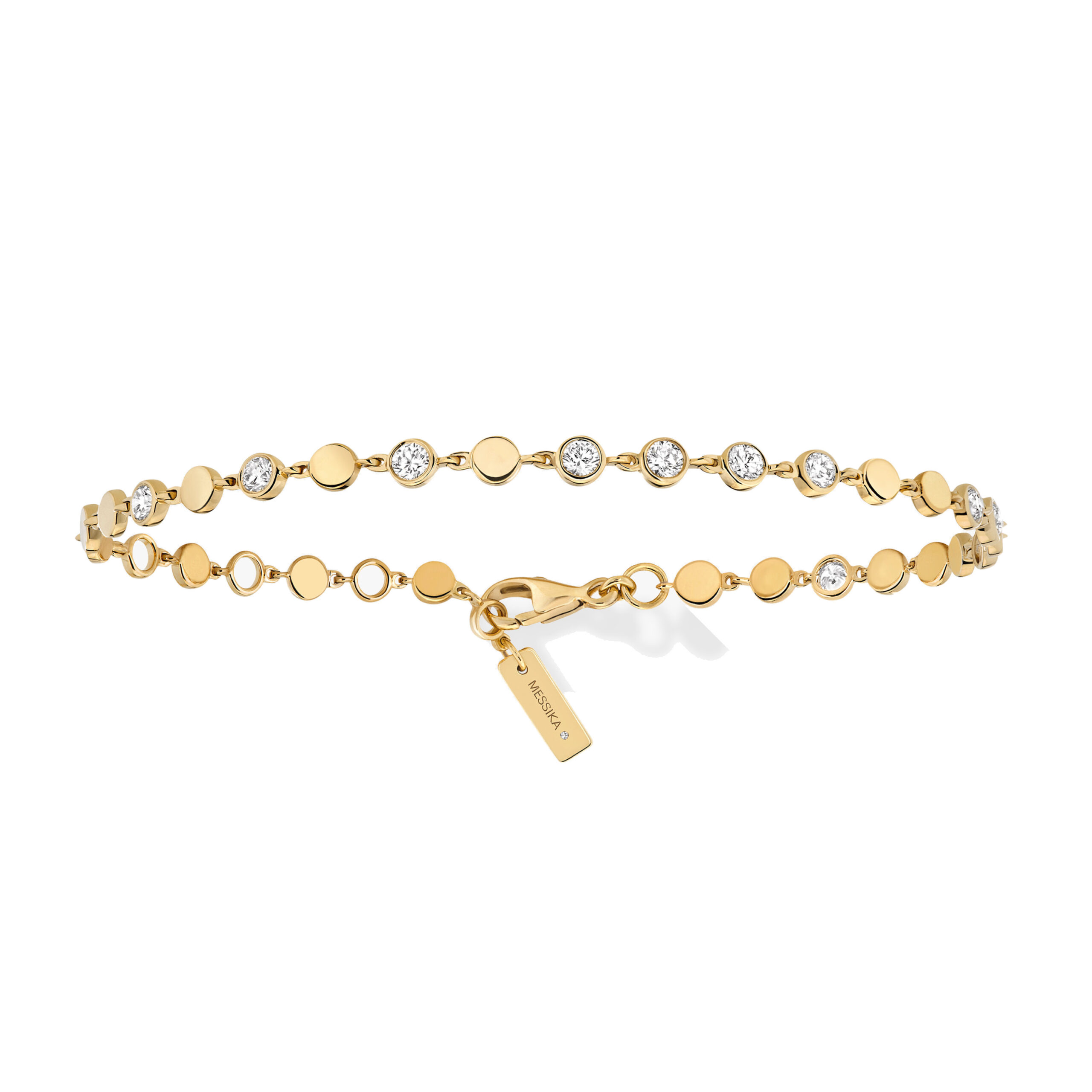 Messika D-Vibes Diamond Chain Bracelet in 18K Yellow Gold, Small Model Messika D-Vibes Diamond Chain Bracelet in 18K Yellow Gold, Small Model | Fine Bracelets | Coveti