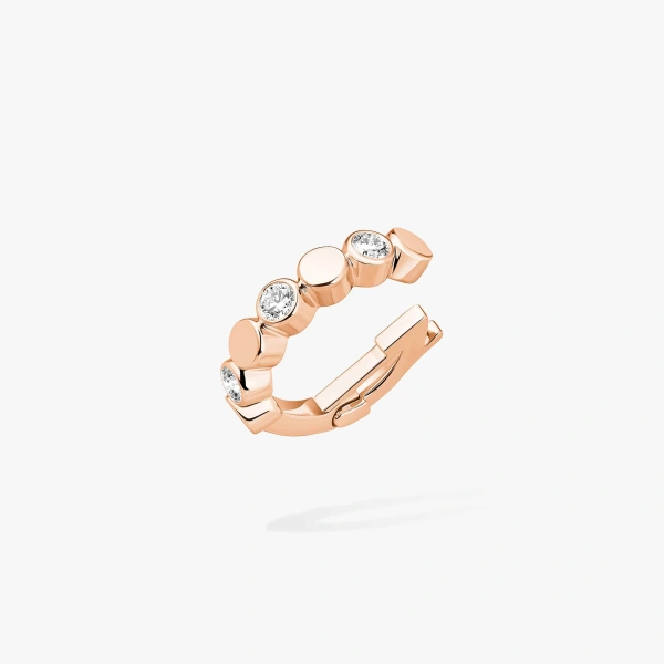Messika D-Vibes Ear Cuff in 18K Pink Gold | Fine Earrings | Coveti