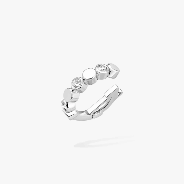 Messika D-Vibes Ear Cuff in 18K White Gold | Fine Earrings | Coveti