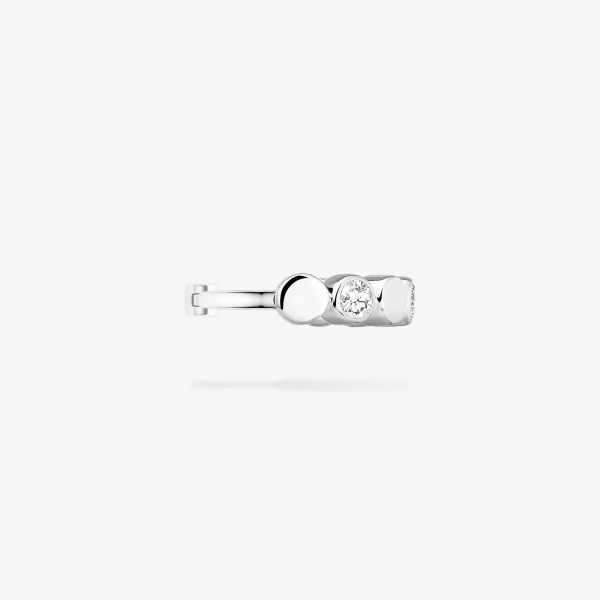 Messika D-Vibes Ear Cuff in 18K White Gold | Fine Earrings | Coveti