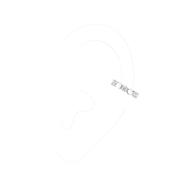 Messika D-Vibes Ear Cuff in 18K White Gold | Fine Earrings | Coveti