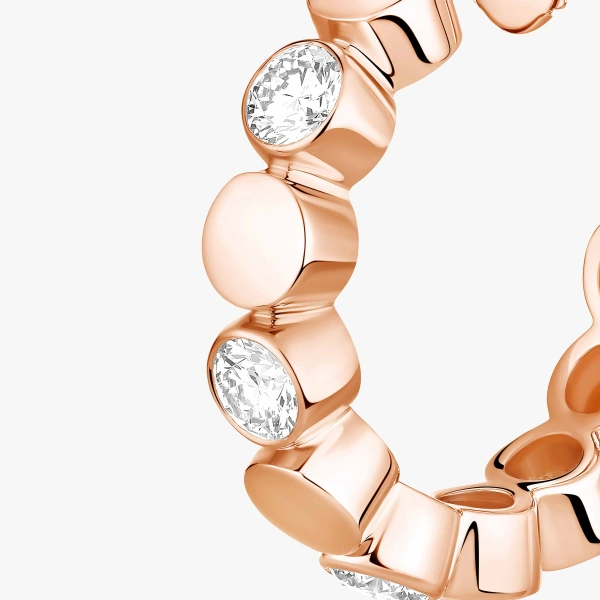 Messika D-Vibes Hoop Earrings in 18K Pink Gold | Fine Earrings | Coveti