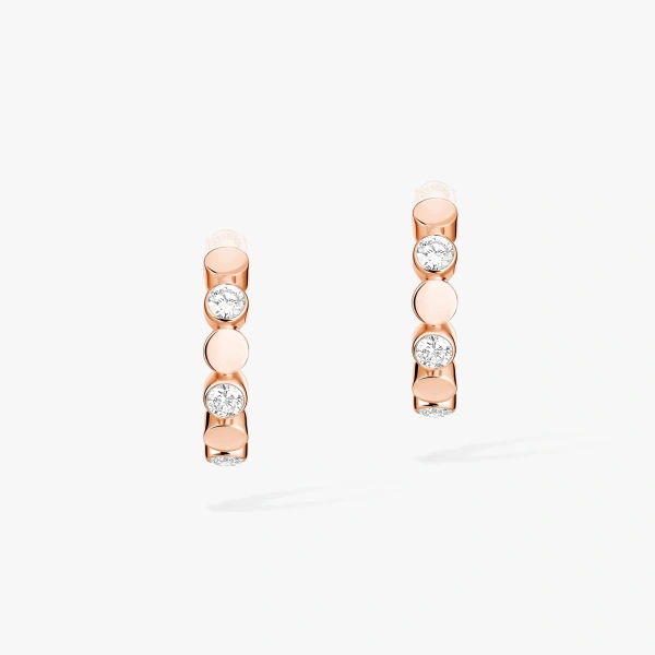 Messika D-Vibes Hoop Earrings in 18K Pink Gold | Fine Earrings | Coveti