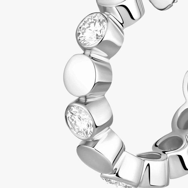 Messika D-Vibes Hoop Earrings in 18K White Gold | Fine Earrings | Coveti