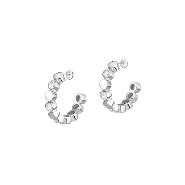 Messika D-Vibes Hoop Earrings in 18K White Gold | Fine Earrings | Coveti