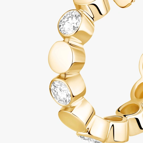 Messika D-Vibes Hoop Earrings in 18K Yellow Gold | Fine Earrings | Coveti