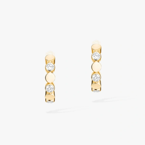 Messika D-Vibes Hoop Earrings in 18K Yellow Gold | Fine Earrings | Coveti