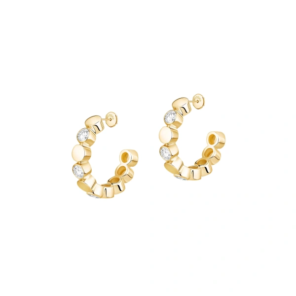 D-Vibes Hoop Earrings in 18K Yellow Gold