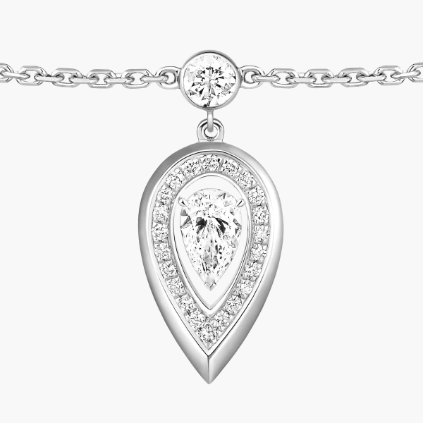 Messika Fiery Anklet in 18K White Gold | Fine Bracelets | Coveti