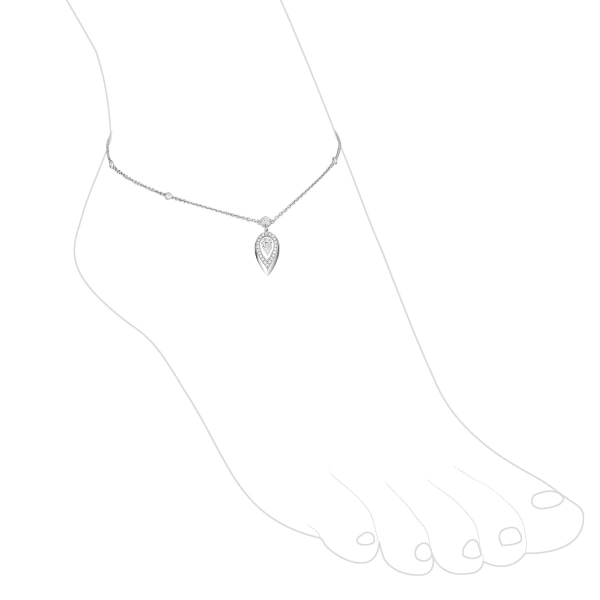 Messika Fiery Anklet in 18K White Gold | Fine Bracelets | Coveti