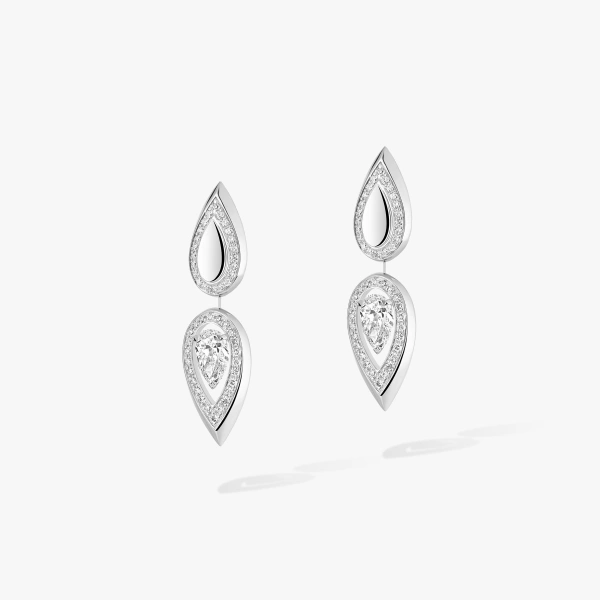 Messika Fiery Drop Earrings in 18K White Gold | Fine Earrings | Coveti