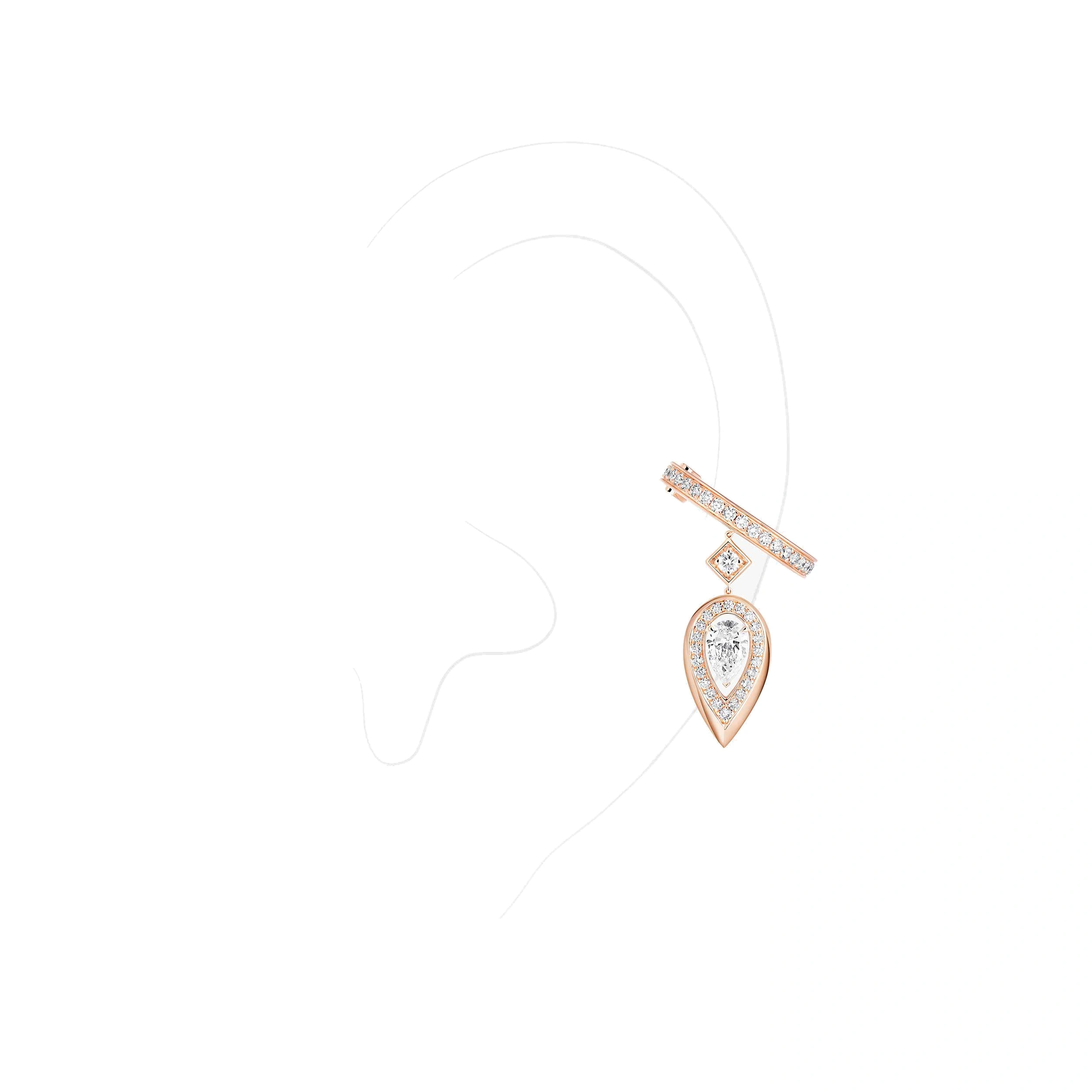 Messika Fiery Ear Cuff in 18K Pink Gold Messika Fiery Ear Cuff in 18K Pink Gold | Fine Earrings | Coveti