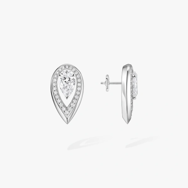 Messika Fiery Earrings in 18K White Gold, Large Model | Fine Earrings | Coveti