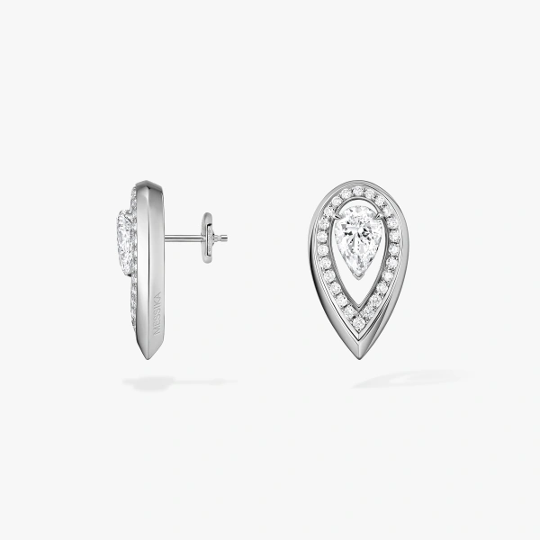 Messika Fiery Earrings in 18K White Gold, Medium Model | Fine Earrings | Coveti