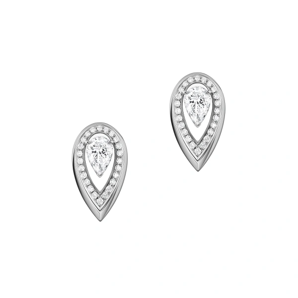 Messika Fiery Earrings in 18K White Gold, Medium Model | Fine Earrings | Coveti