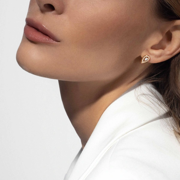 Messika Fiery Earrings in 18K Yellow Gold, Small Model | Fine Earrings | Coveti