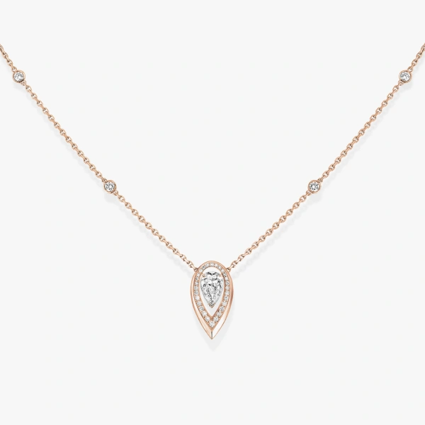 Messika Fiery Necklace in 18K Pink Gold, Medium Model | Fine Necklaces | Coveti