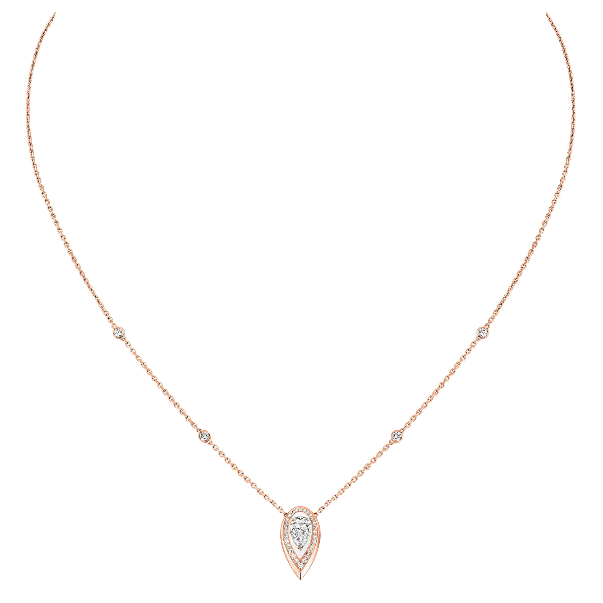 Messika Fiery Necklace in 18K Pink Gold, Medium Model Messika Fiery Necklace in 18K Pink Gold, Medium Model | Fine Necklaces | Coveti