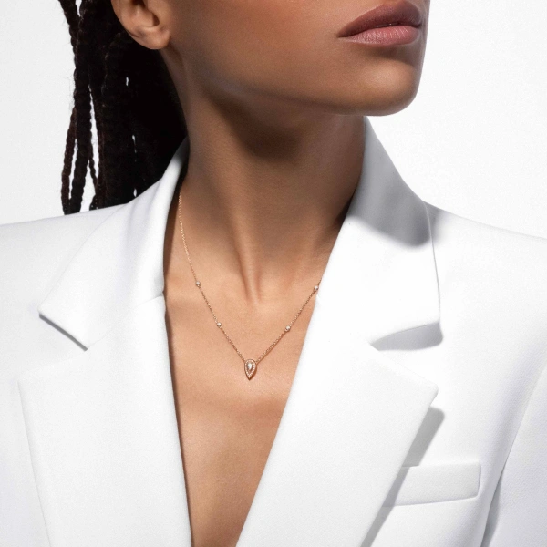 Messika Fiery Necklace in 18K Pink Gold, Small Model | Fine Necklaces | Coveti