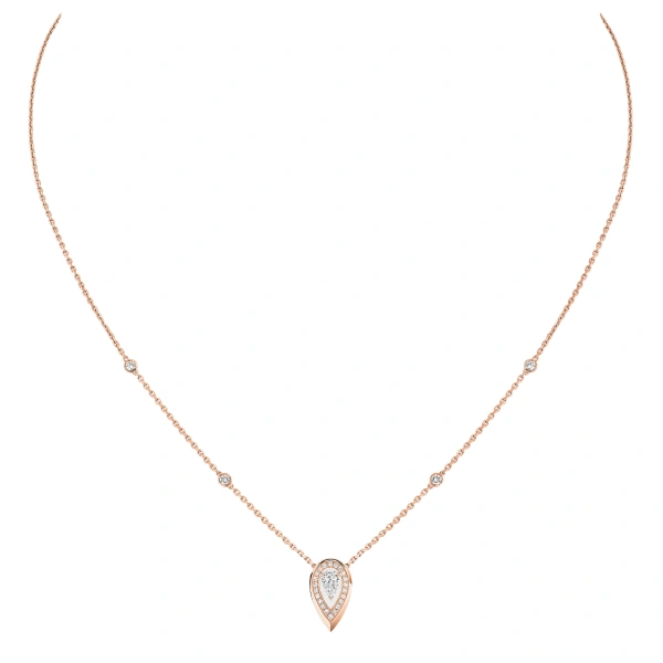 Messika Fiery Necklace in 18K Pink Gold, Small Model | Fine Necklaces | Coveti