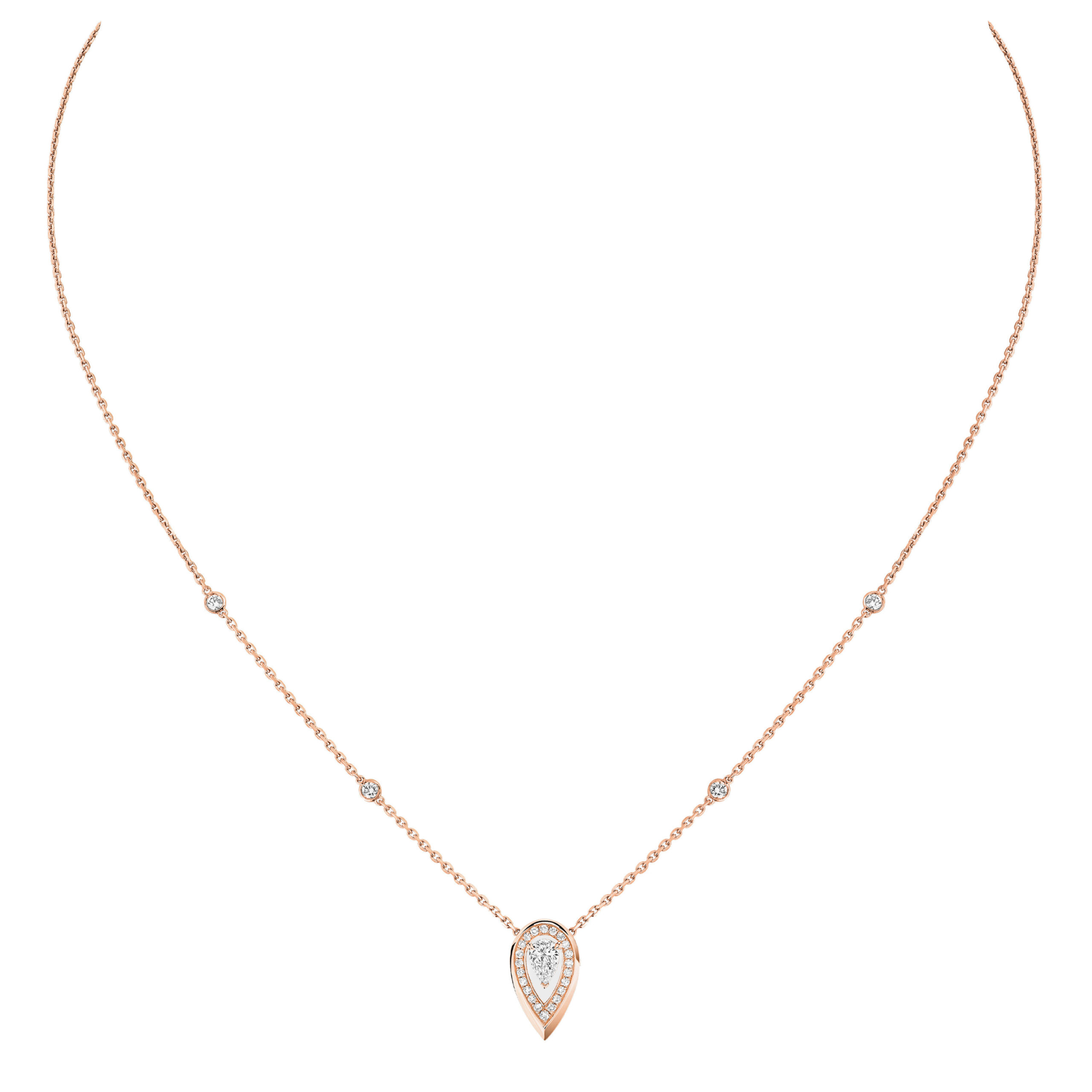 Messika Fiery Necklace in 18K Pink Gold, Small Model Messika Fiery Necklace in 18K Pink Gold, Small Model | Fine Necklaces | Coveti