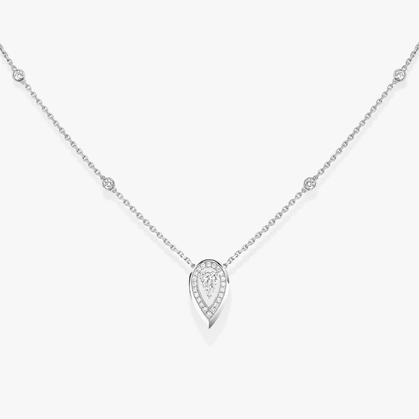 Messika Fiery Necklace in 18K White Gold, Small Model | Fine Necklaces | Coveti