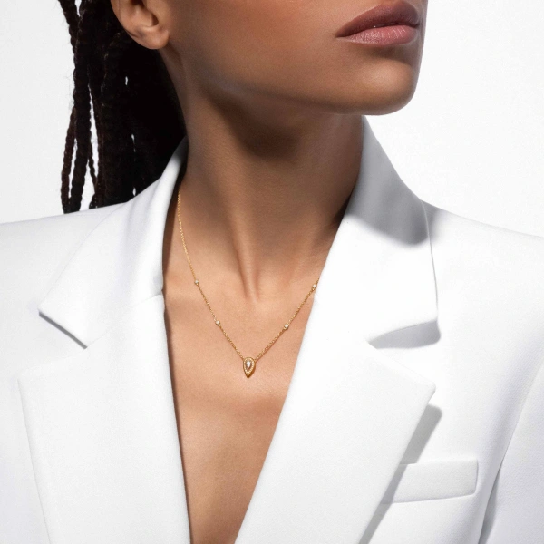 Messika Fiery Necklace in 18K Yellow Gold, Small Model | Fine Necklaces | Coveti